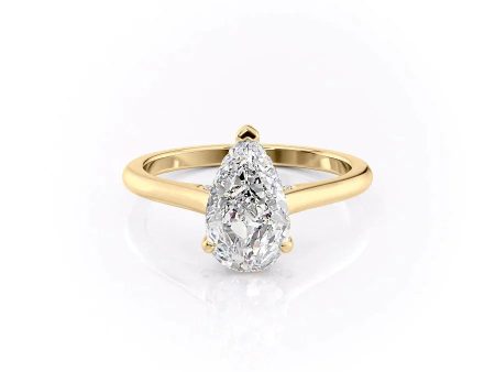 The Natalie Set With A 1.5 Carat Pear Lab Diamond For Discount