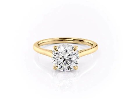 The Natalie Set With A 1.5 Carat Round Lab Diamond Cheap