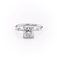 The Nicole Set With A 4.5 Carat Princess Moissanite For Sale